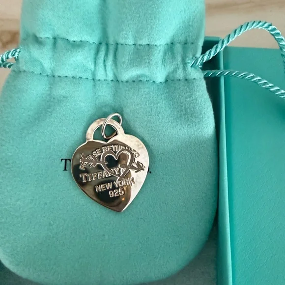 Tiffany & Co. Silver Engraved Heart Pandent